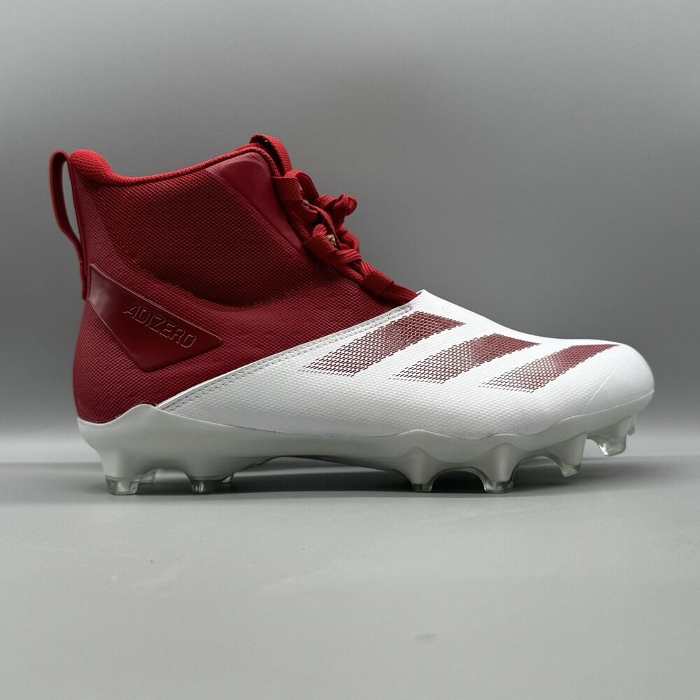 Adidas Adizero Chaos Football Cleats White Red Men's Size 10 IF5119 High Top